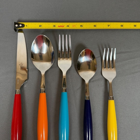 Fiesta Multicolor 5 Piece Dining Flatware SetRetro Colorful - Picture 4 of 4